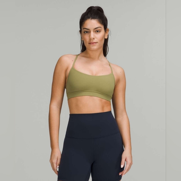 Lululemon Flow Y Nulu Bra *Light Support, A–C Cups Size 10 Bronze Green W2CTIS - Picture 5 of 14